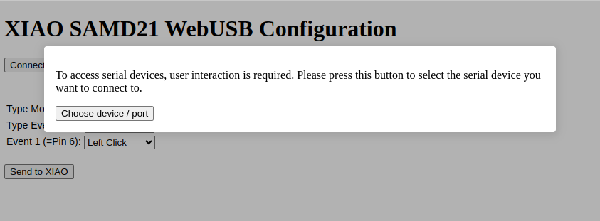 Make a connection with USB Device